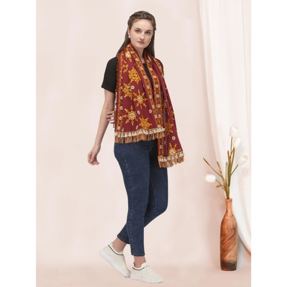 Stunning Women's Cotton Embroidered Muffler