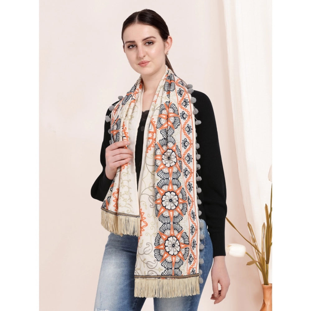 Stunning Women's Cotton Embroidered Muffler