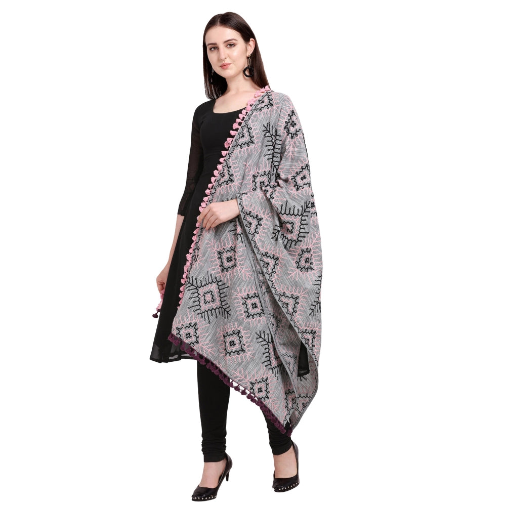 Designer Women's Cotton Embroidered Dupatta