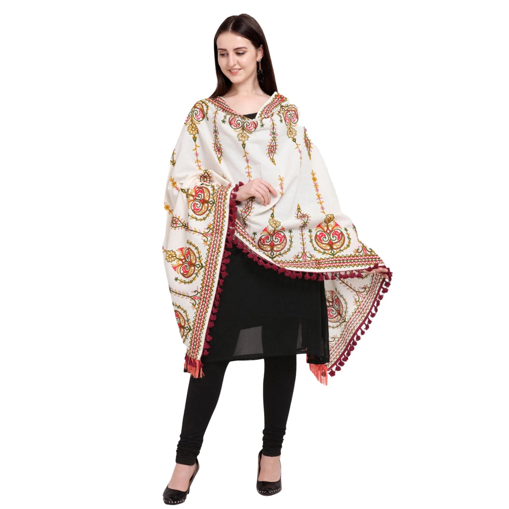 Designer Women's Cotton Embroidered Dupatta