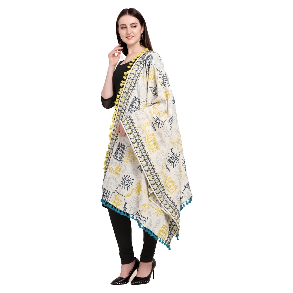 Designer Women's Cotton Embroidered Dupatta