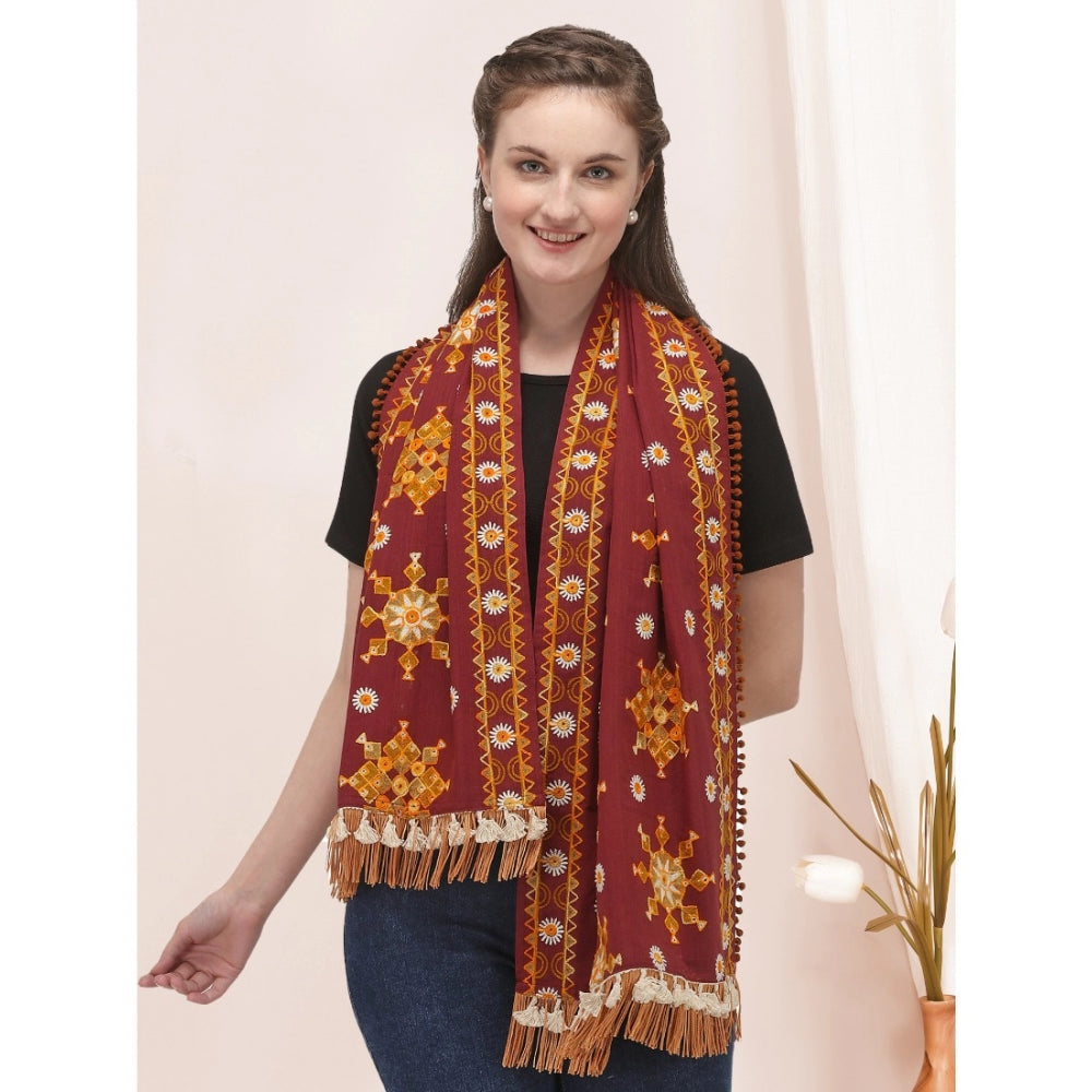 Stunning Women's Cotton Embroidered Muffler