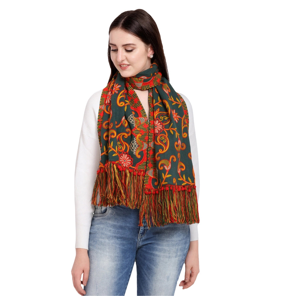 Stunning Women's Cotton Embroidered Muffler