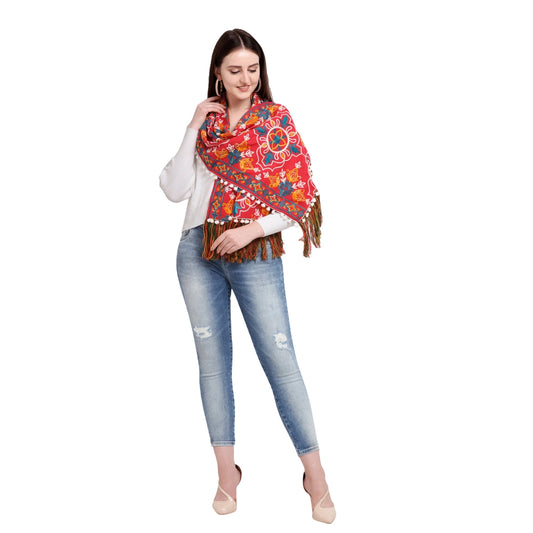 Stunning Women's Cotton Embroidered Muffler