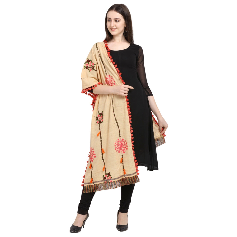 Designer Women's Cotton Embroidered Dupatta