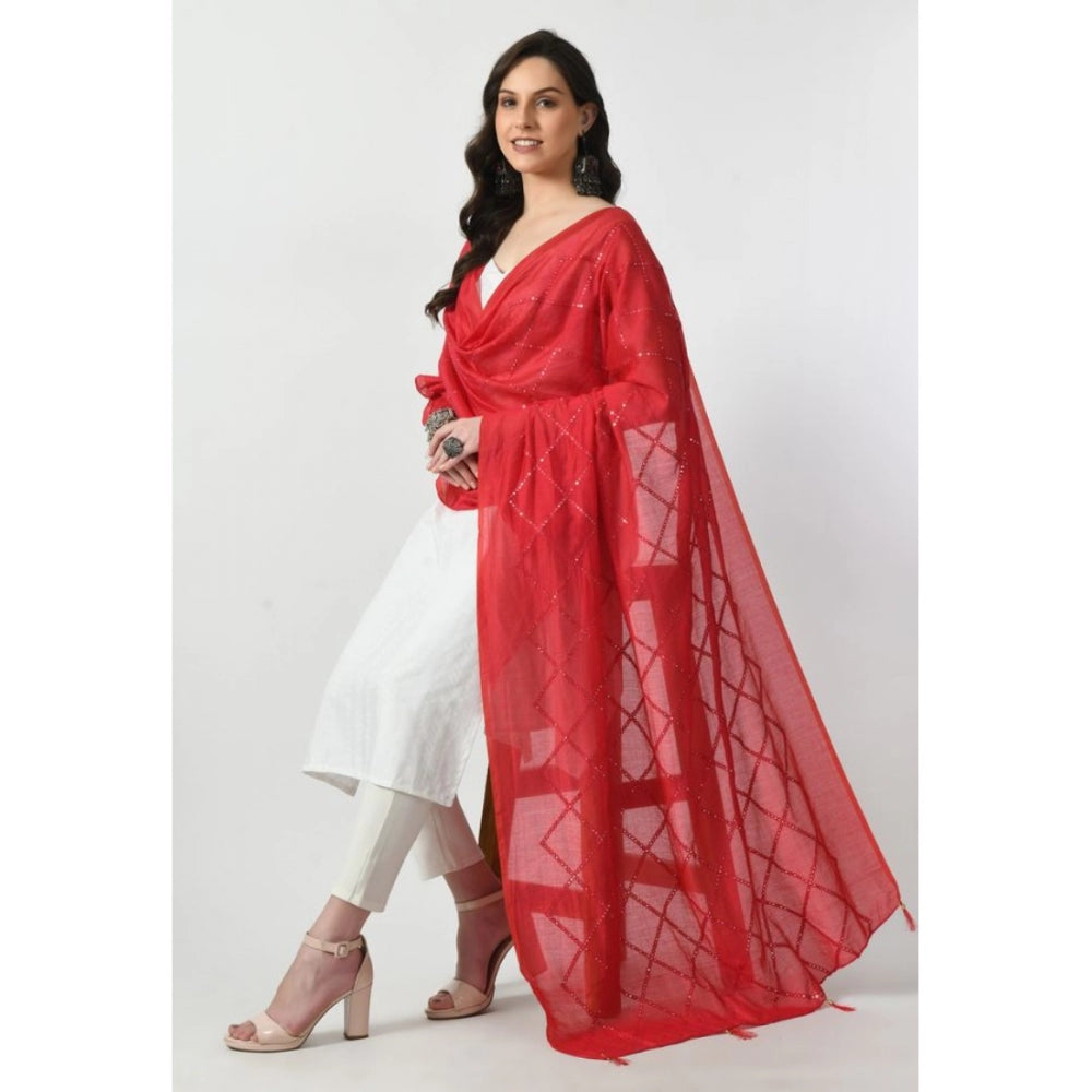 Attractive Women's Chanderi Self design Dupatta