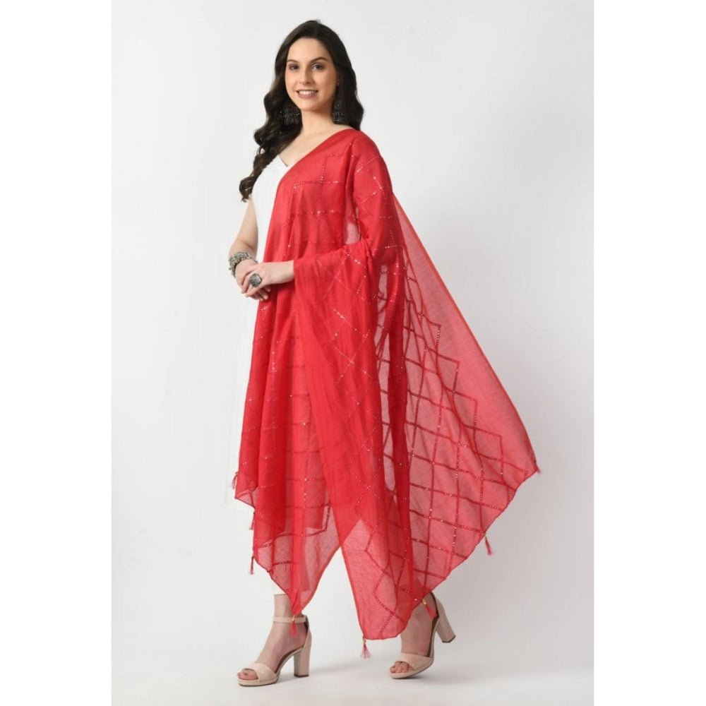 Attractive Women's Chanderi Self design Dupatta