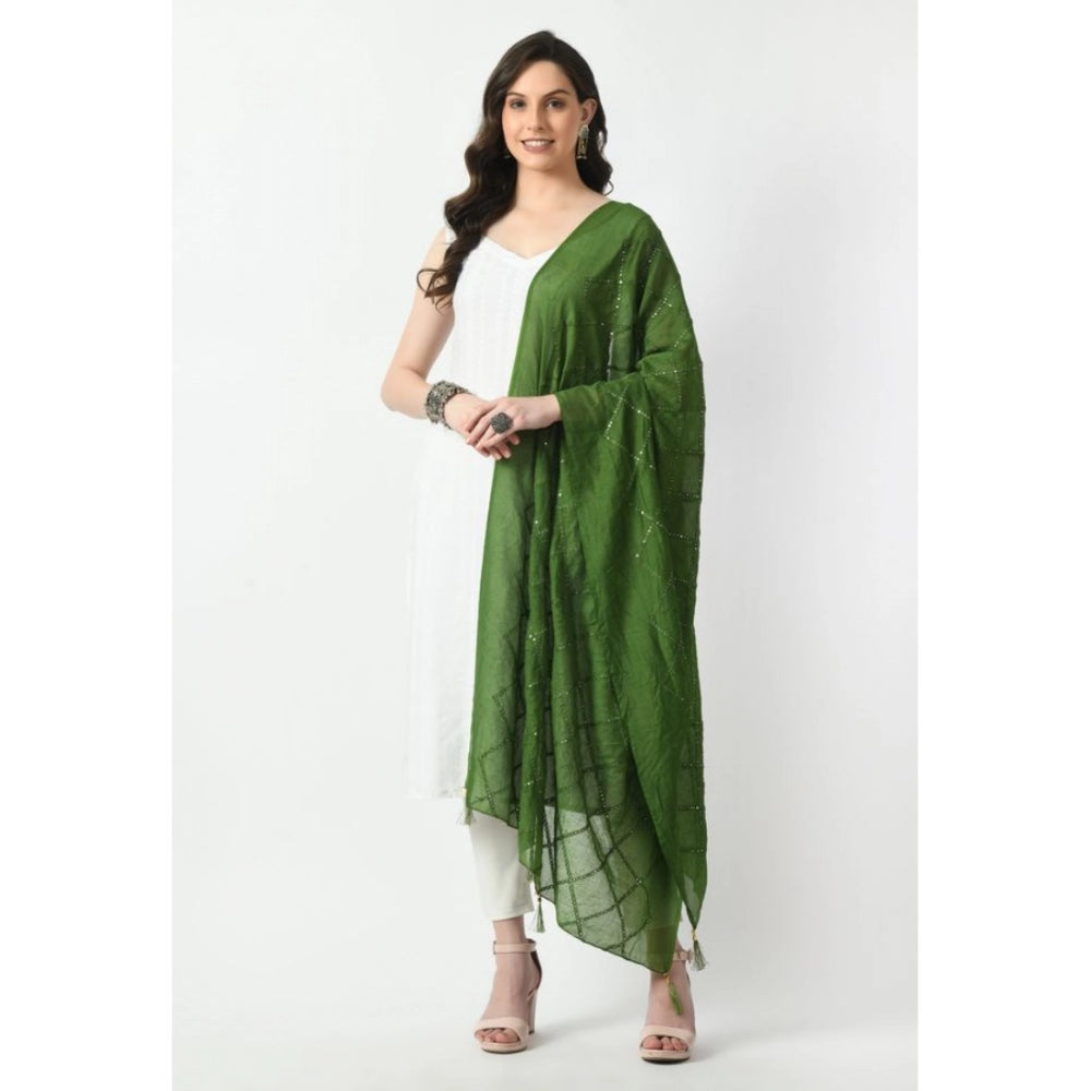 Attractive Women's Chanderi Self design Dupatta