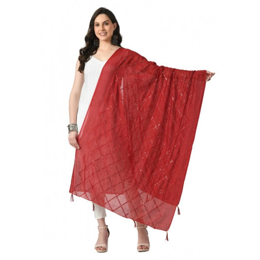 Attractive Women's Chanderi Self design Dupatta