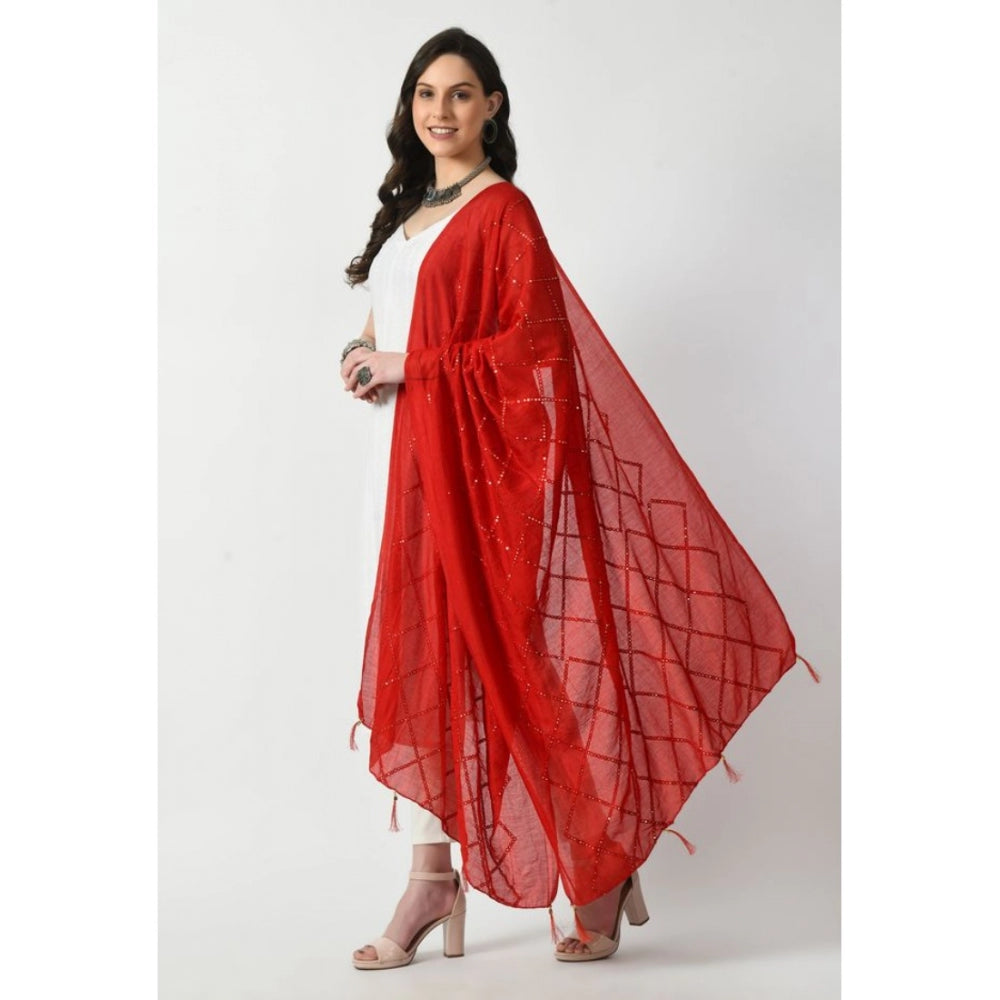 Attractive Women's Chanderi Self design Dupatta