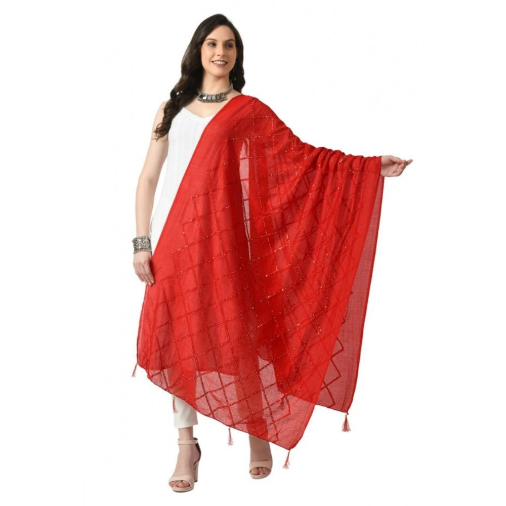 Attractive Women's Chanderi Self design Dupatta