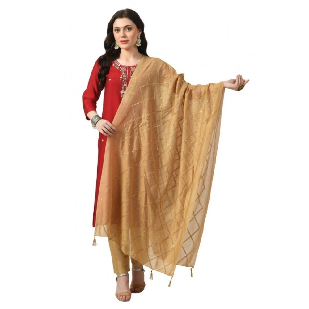 Attractive Women's Chanderi Self design Dupatta