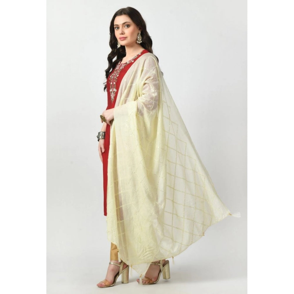 Attractive Women's Chanderi Self design Dupatta