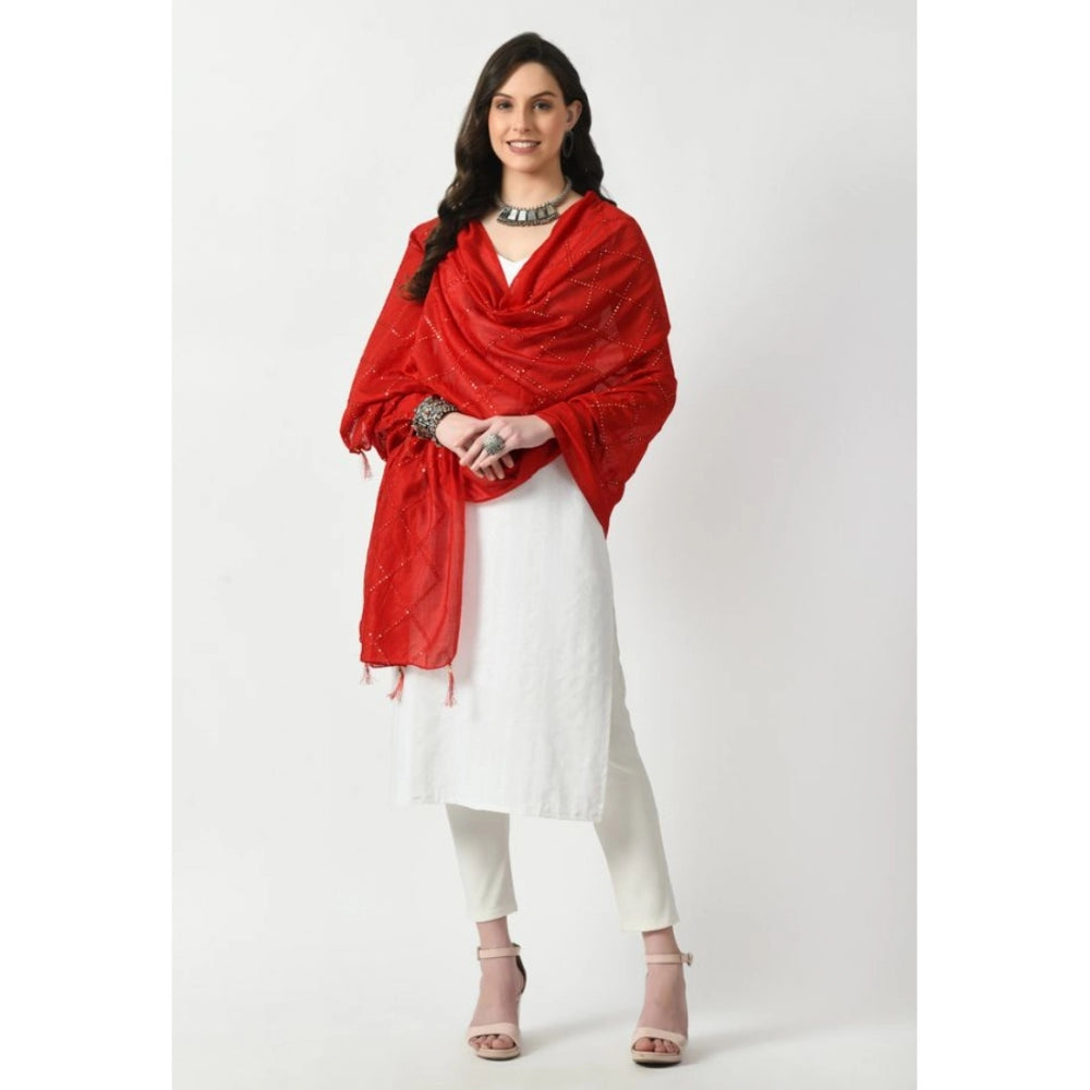 Attractive Women's Chanderi Self design Dupatta