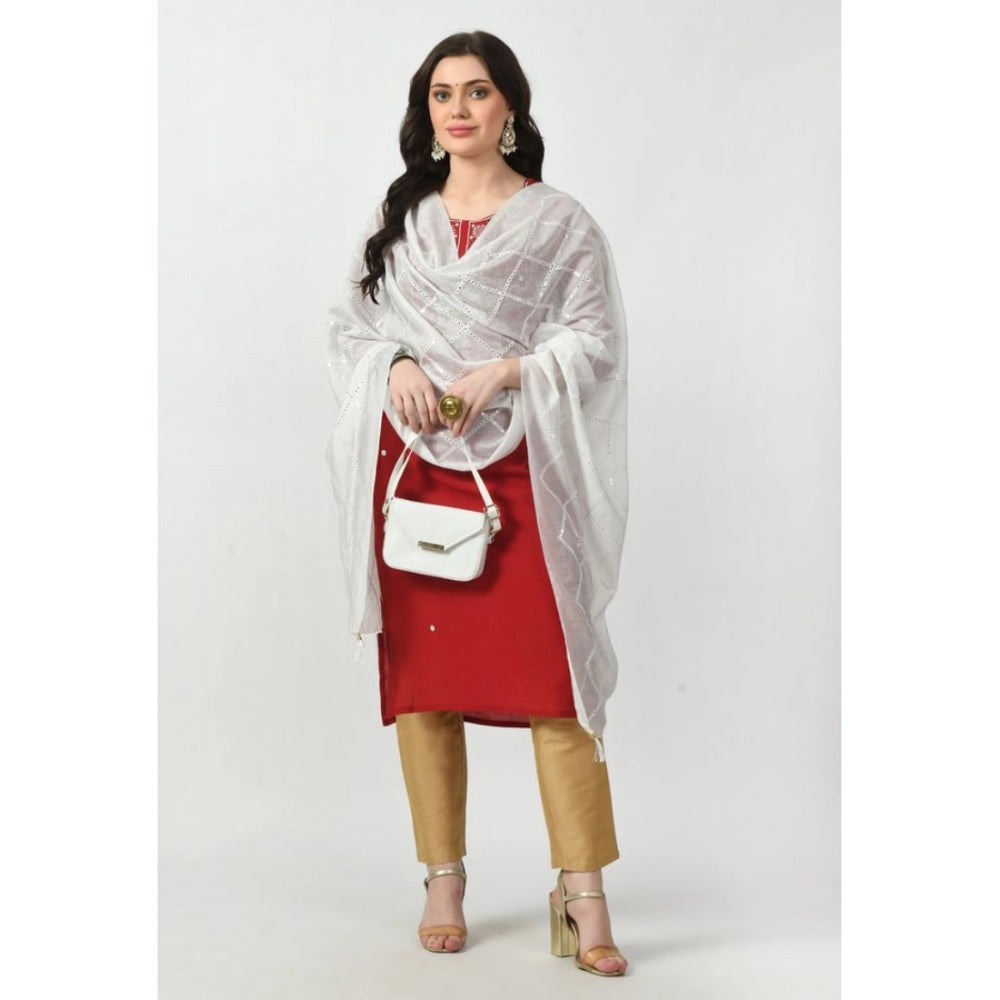 Attractive Women's Chanderi Self design Dupatta