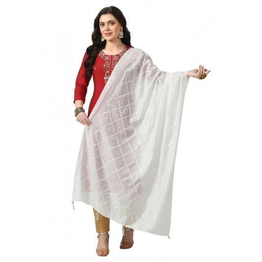 Attractive Women's Chanderi Self design Dupatta