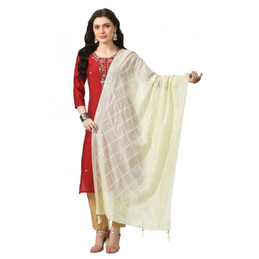 Attractive Women's Chanderi Self design Dupatta