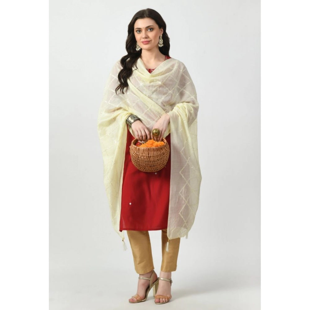 Attractive Women's Chanderi Self design Dupatta