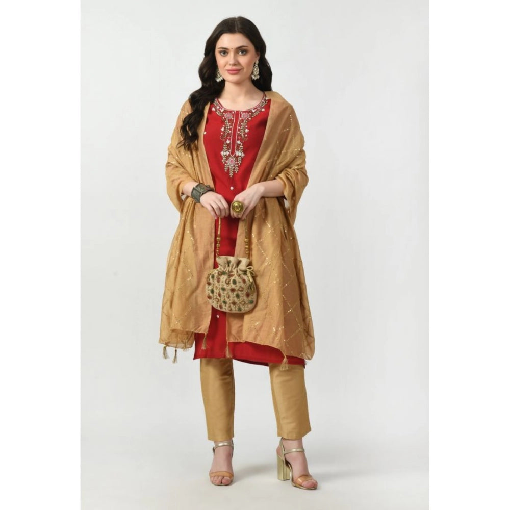 Attractive Women's Chanderi Self design Dupatta