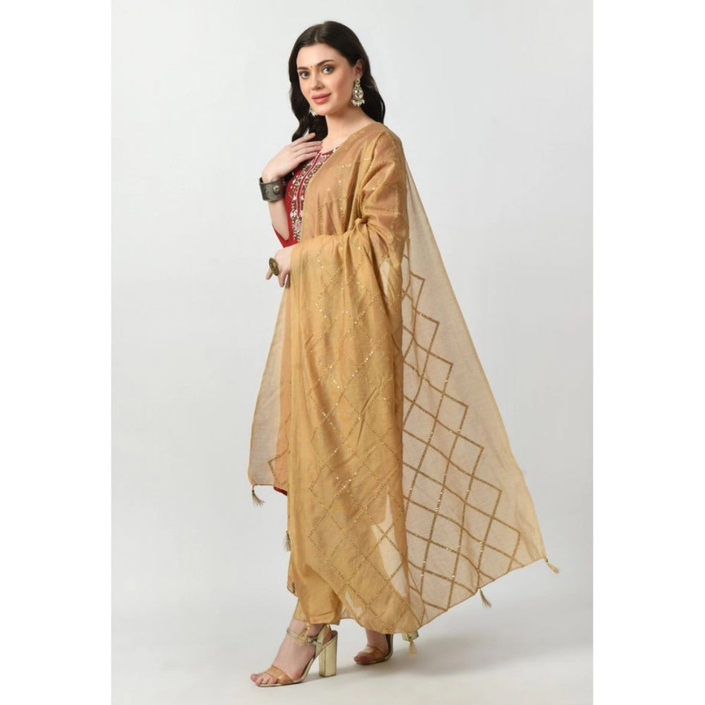 Attractive Women's Chanderi Self design Dupatta