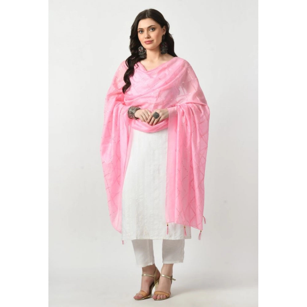 Attractive Women's Chanderi Self design Dupatta