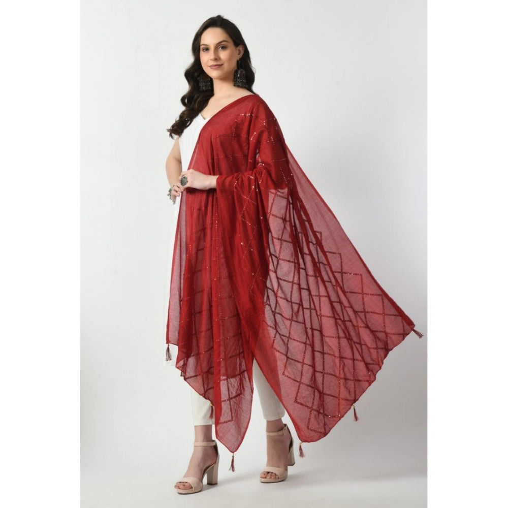 Attractive Women's Chanderi Self design Dupatta