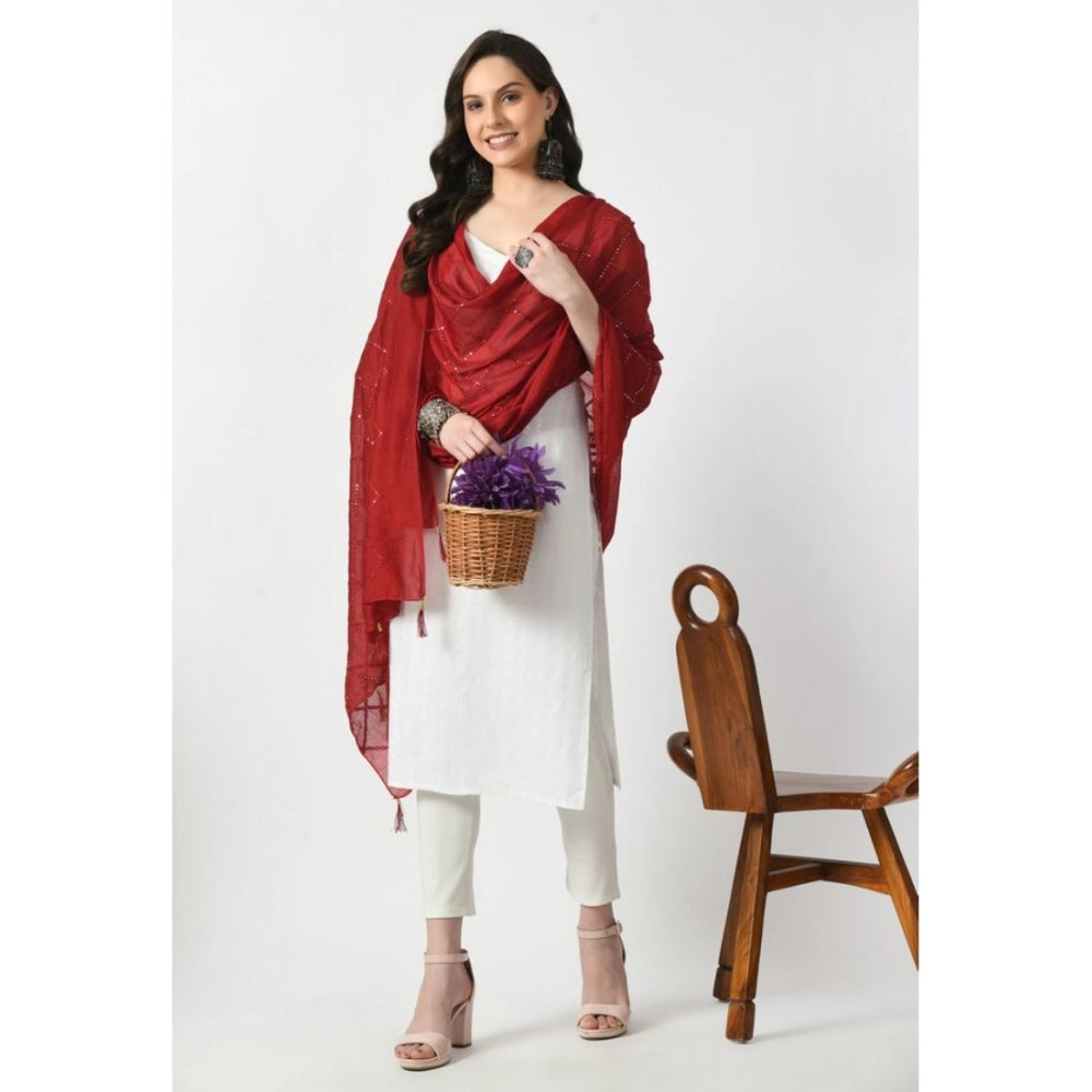 Attractive Women's Chanderi Self design Dupatta