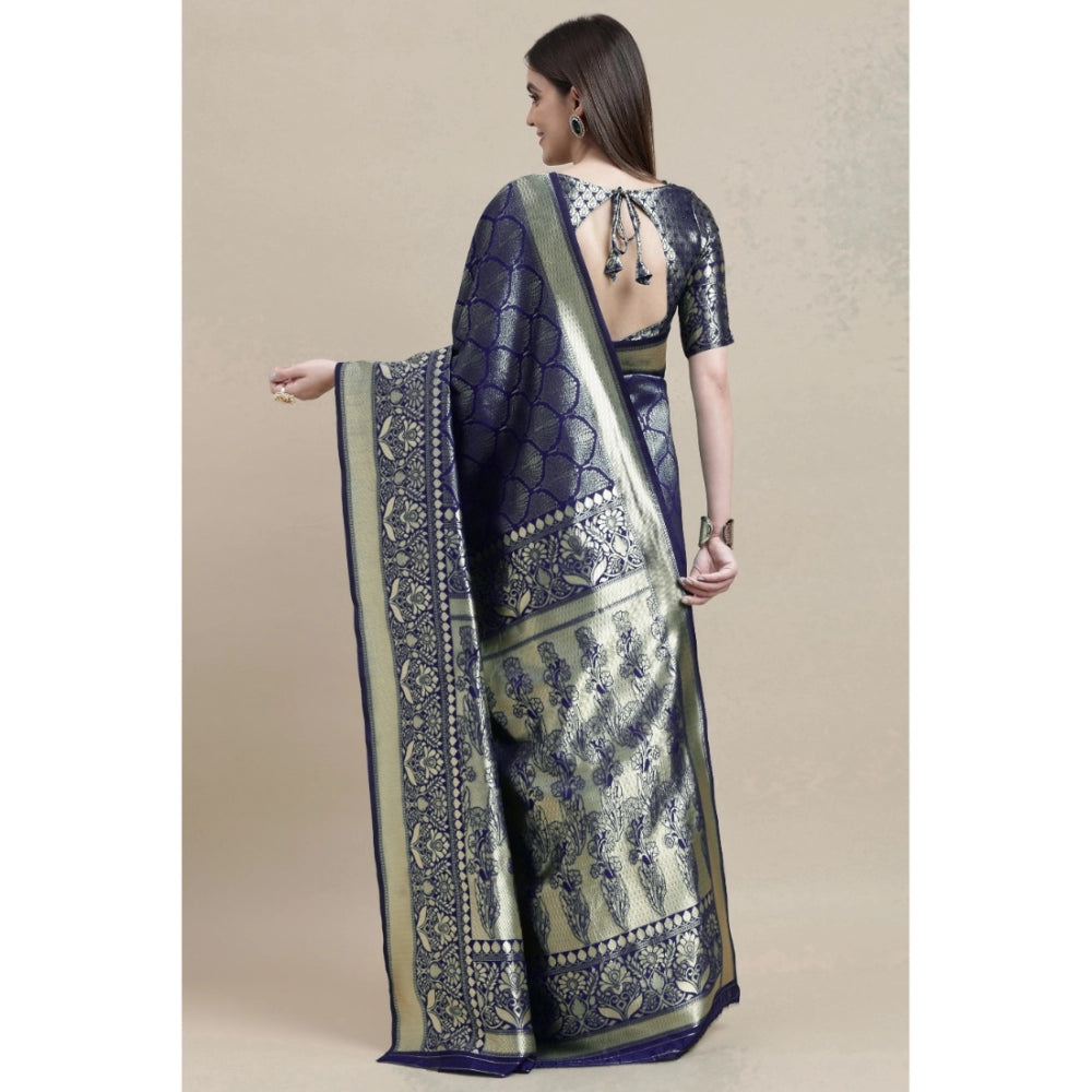 Sensational Banarasi Silk Designer Weaving Saree With Blouse Piece