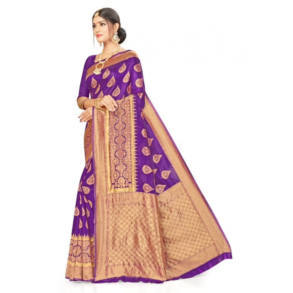 Ethnic Banarasi Silk Designer Weaving Saree With Blouse Piece