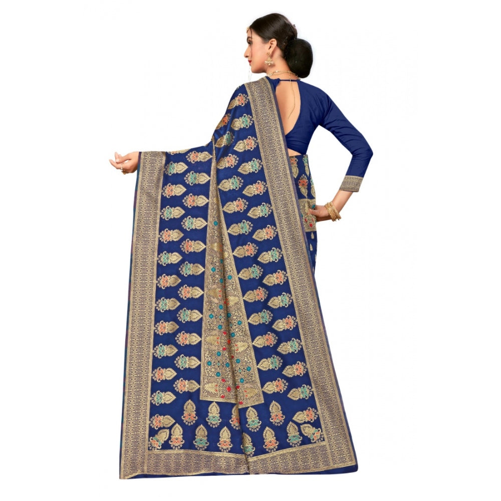 Sensational Banarasi Silk Designer Weaving Saree With Blouse Piece