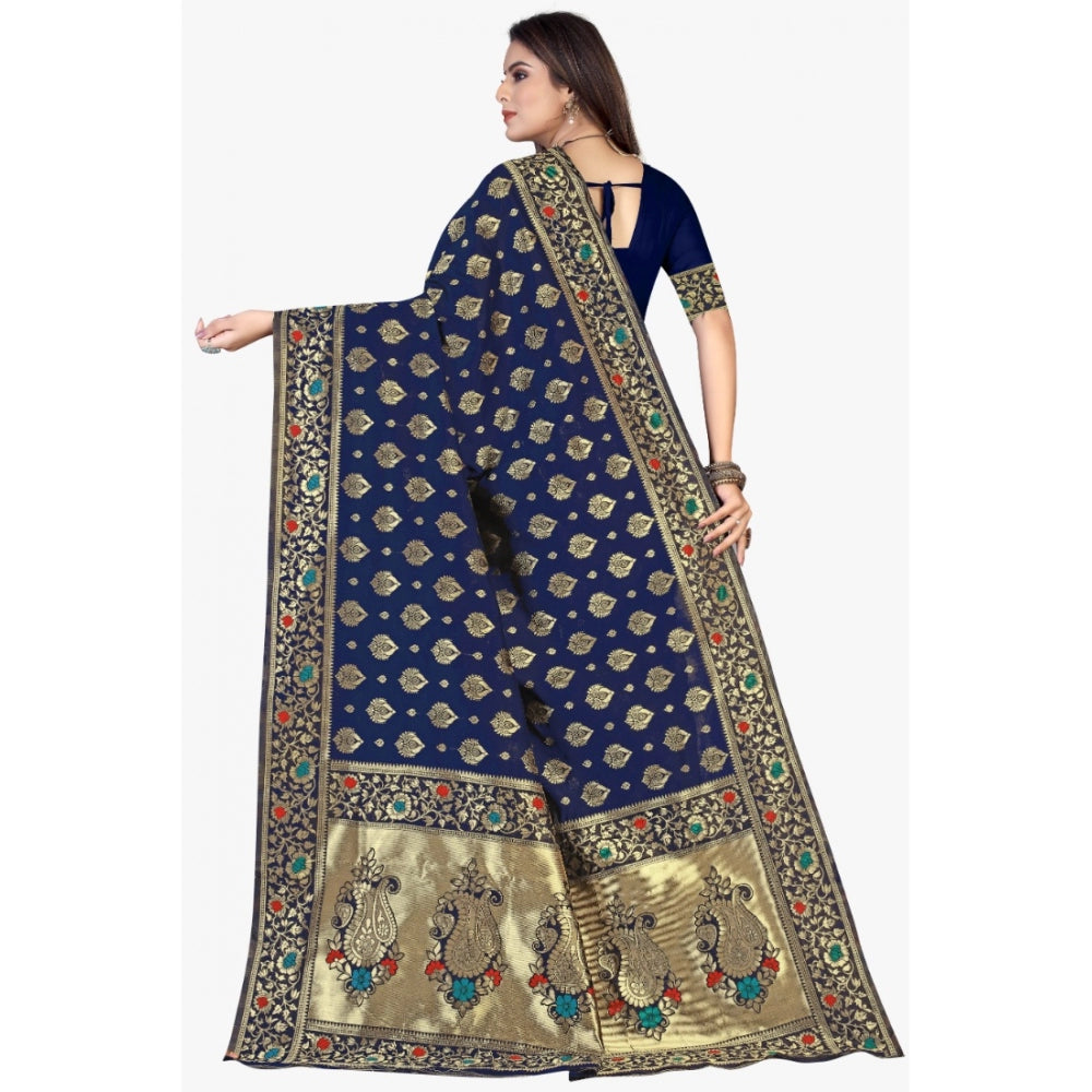 Sensational Banarasi Silk Designer Weaving Saree With Blouse Piece