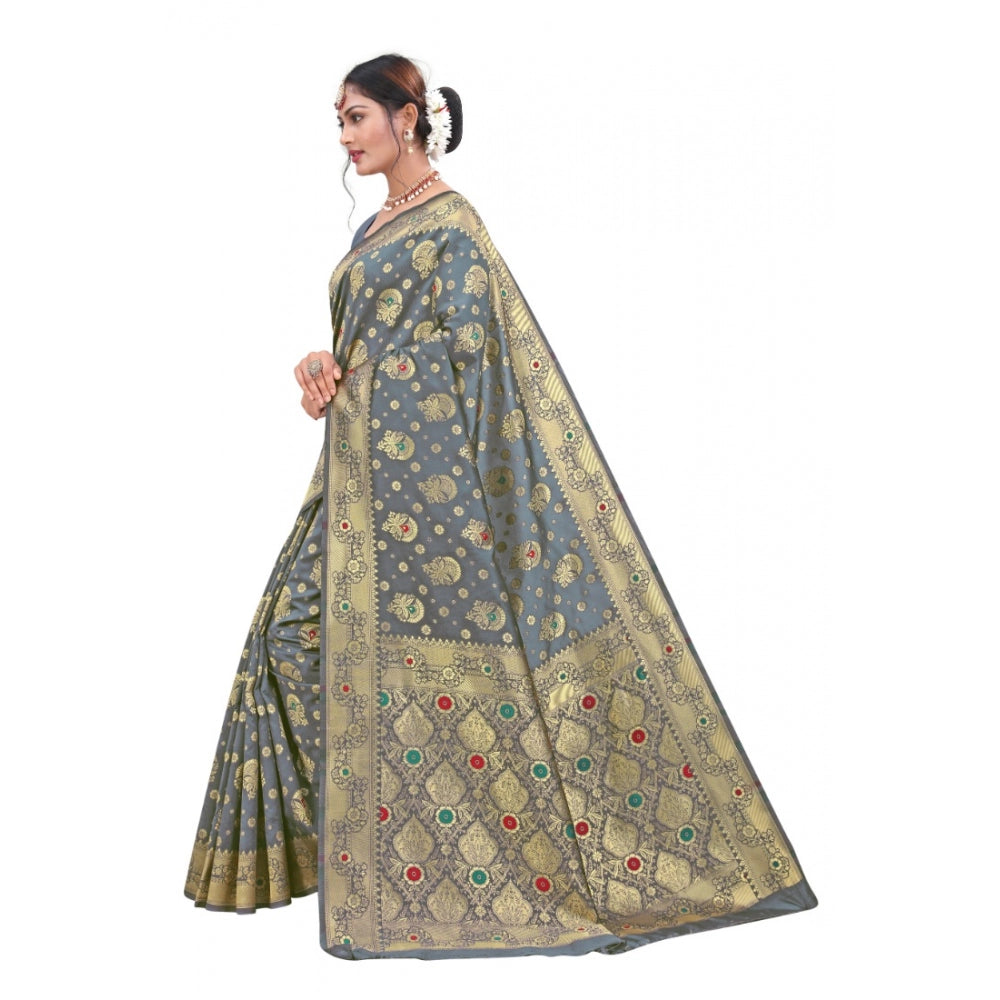 Fashionable Banarasi Silk Designer Weaving Saree With Blouse Piece