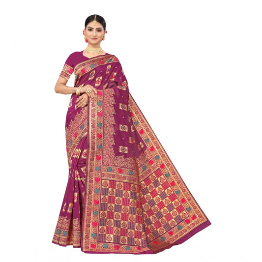 Versatile Banarasi Silk Designer Weaving Saree With Blouse Piece