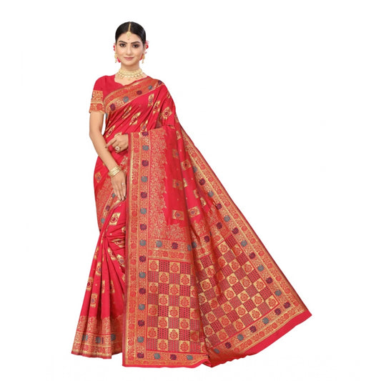 Ethnic Banarasi Silk Designer Weaving Saree With Blouse Piece