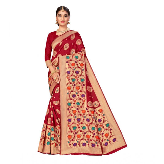 Fashionable Banarasi Silk Designer Weaving Saree With Blouse Piece