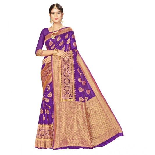 Ethnic Banarasi Silk Designer Weaving Saree With Blouse Piece