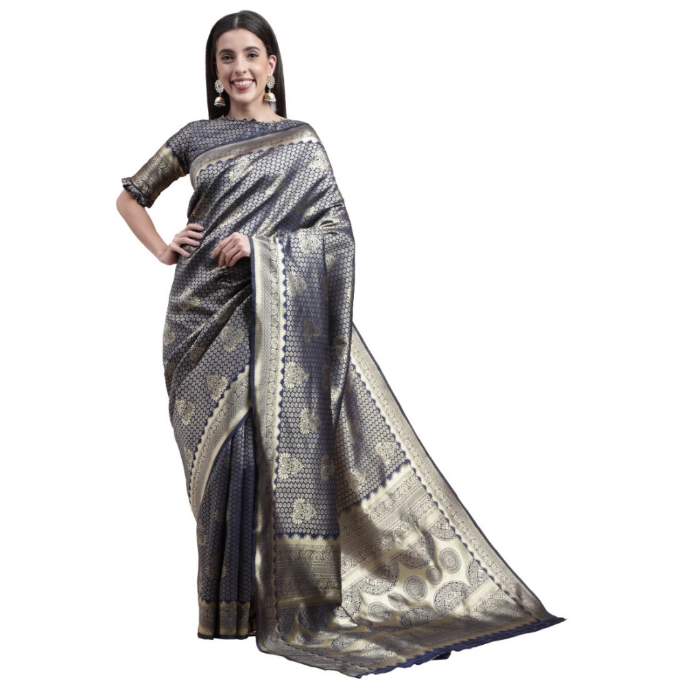 Sensational Banarasi Silk Designer Weaving Saree With Blouse Piece