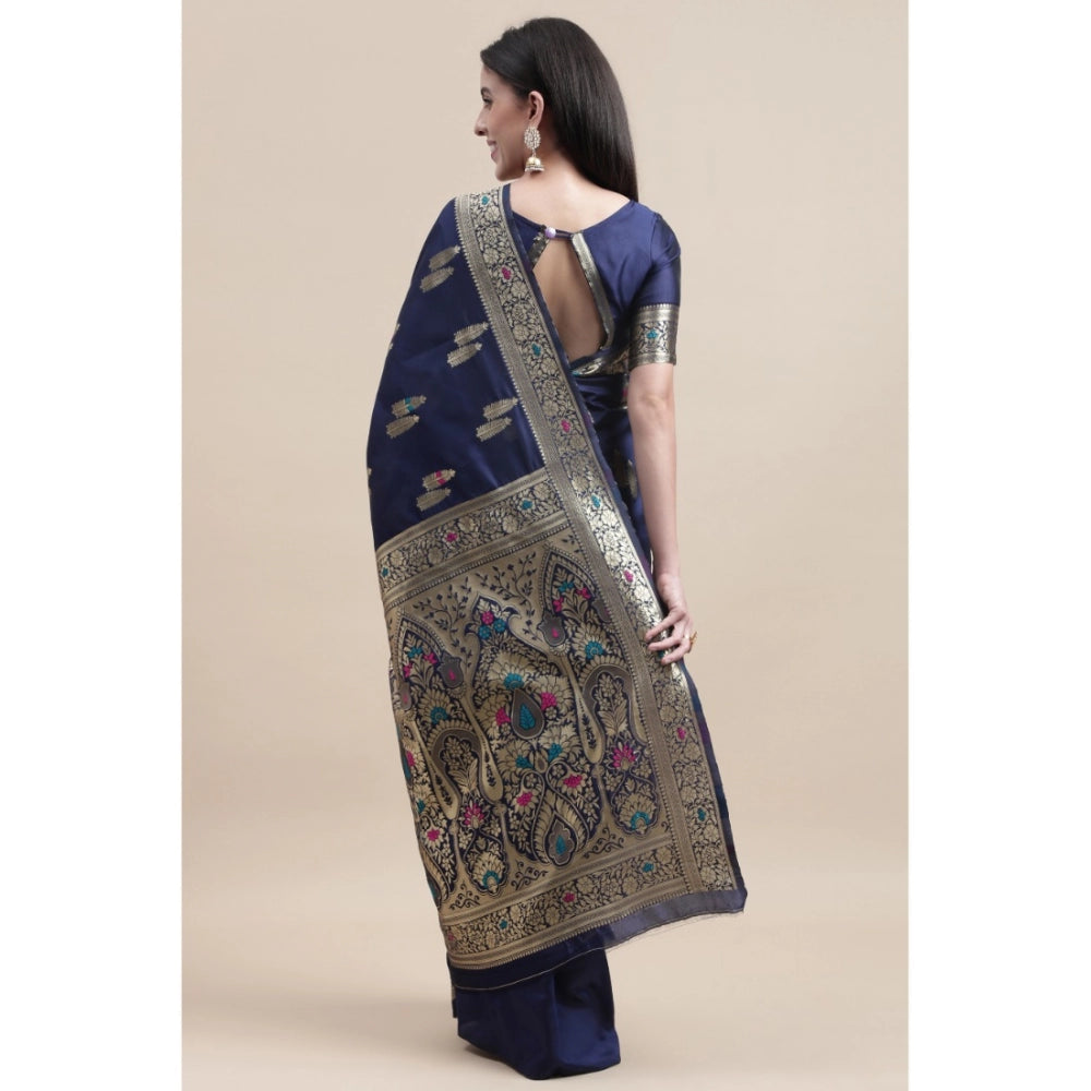 Elegant Kanjivaram Silk Designer Weaving Saree With Blouse Piece