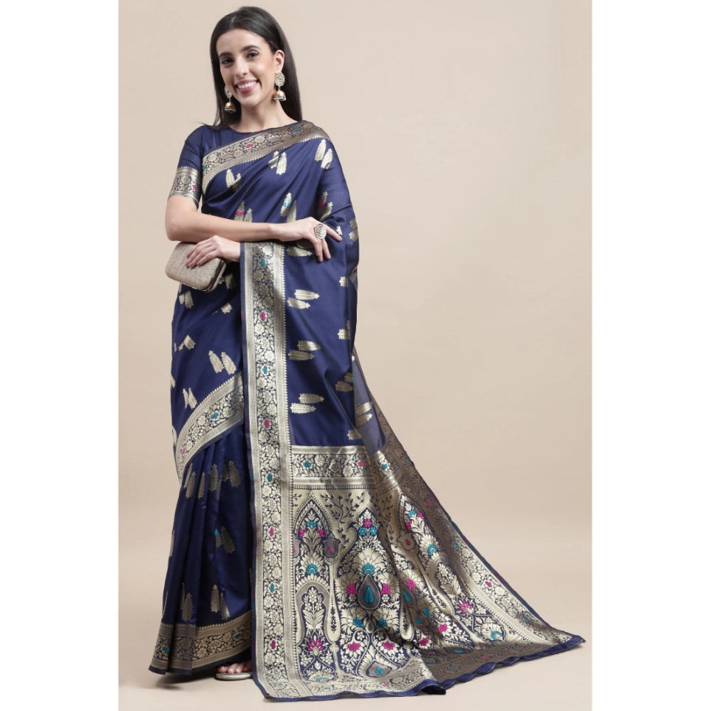 Elegant Kanjivaram Silk Designer Weaving Saree With Blouse Piece