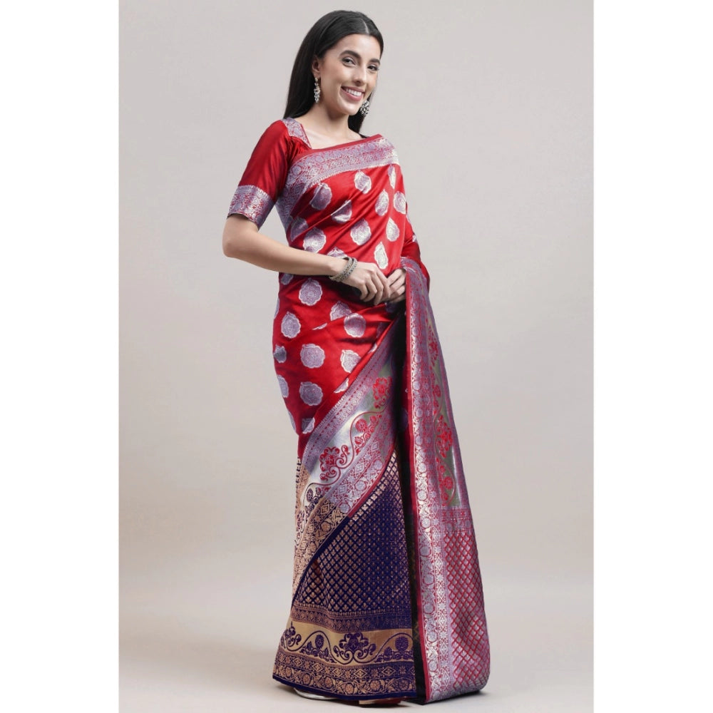 Gorgeous Kanjivaram Silk Designer Weaving Saree With Blouse Piece