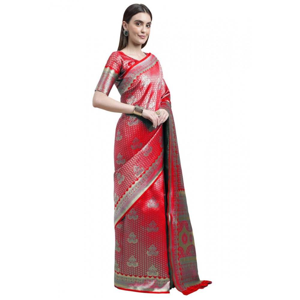 Versatile Banarasi Silk Designer Weaving Saree With Blouse Piece