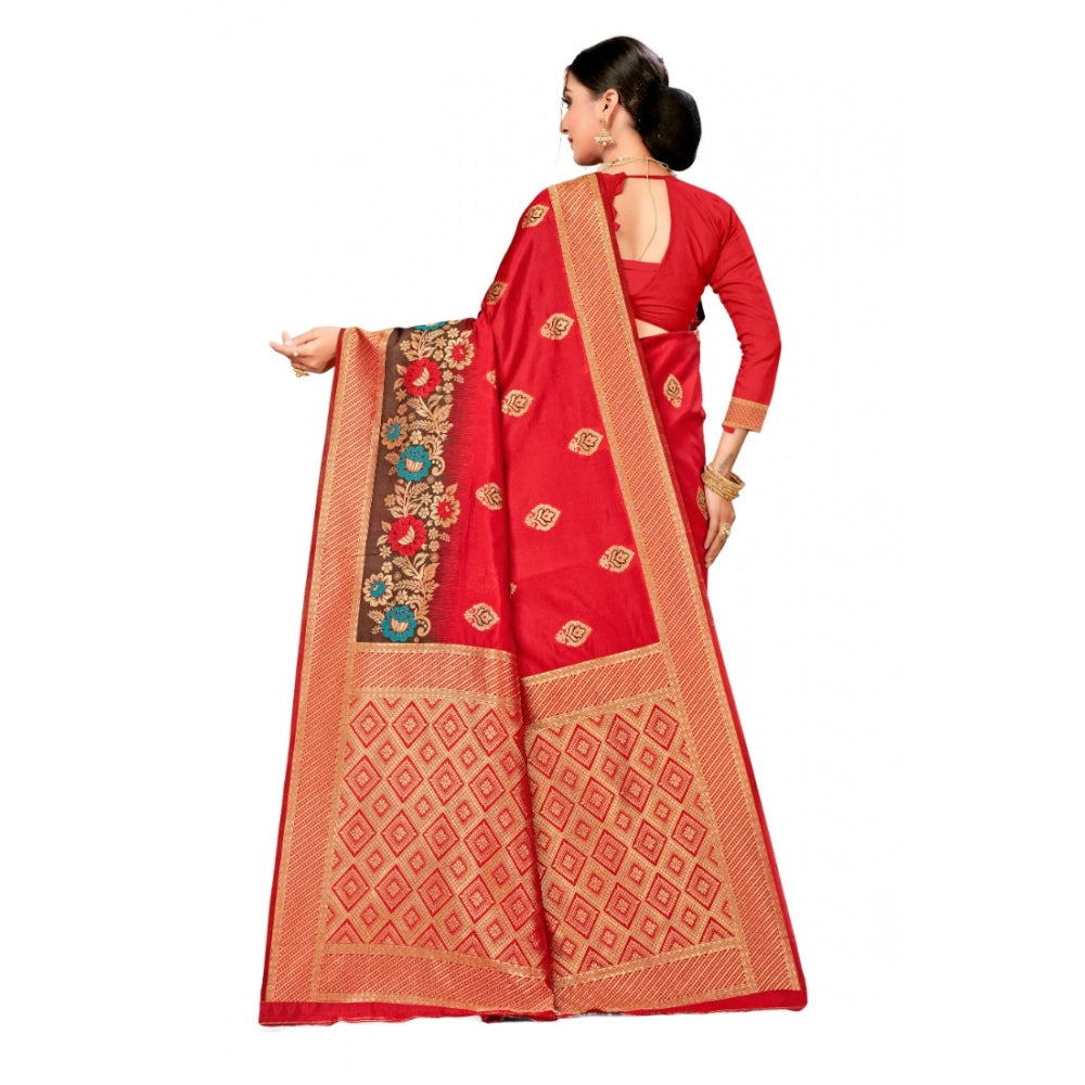 Versatile Banarasi Silk Designer Weaving Saree With Blouse Piece