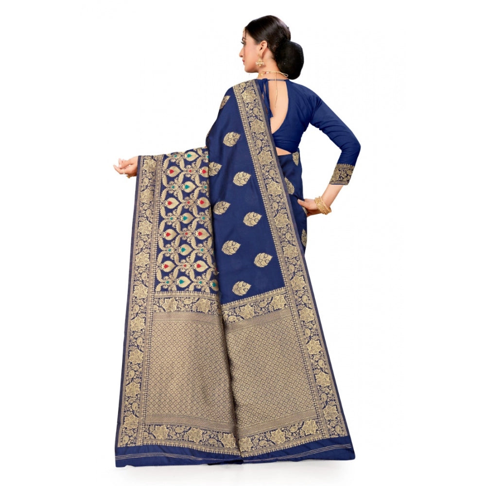 Sensational Banarasi Silk Designer Weaving Saree With Blouse Piece