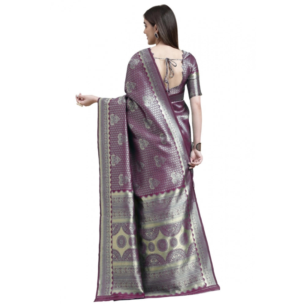 Ethnic Banarasi Silk Designer Weaving Saree With Blouse Piece