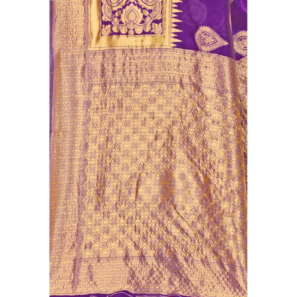 Ethnic Banarasi Silk Designer Weaving Saree With Blouse Piece