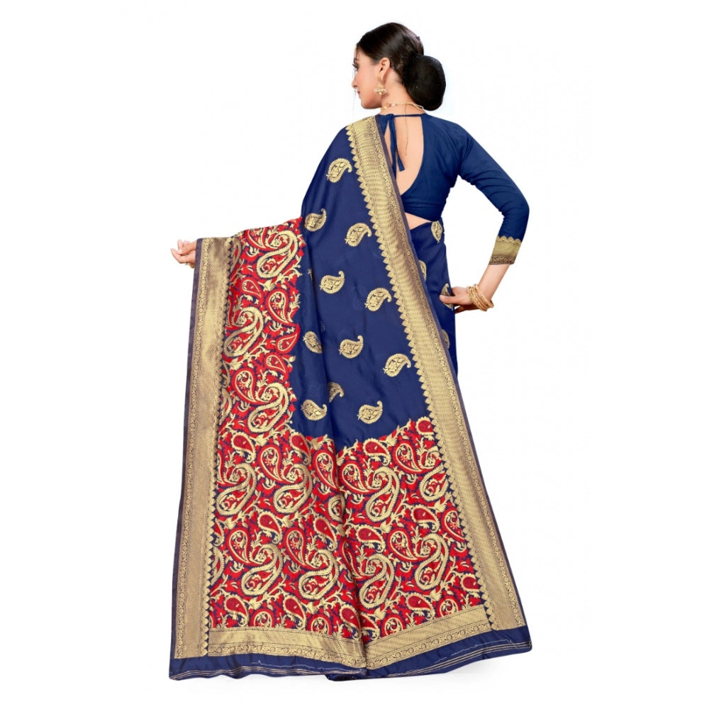 Sensational Banarasi Silk Designer Weaving Saree With Blouse Piece