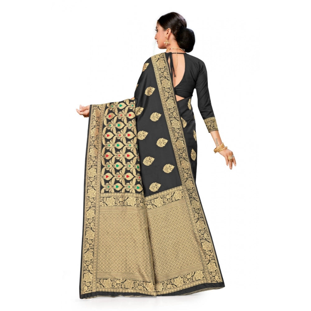 Sensational Banarasi Silk Designer Weaving Saree With Blouse Piece