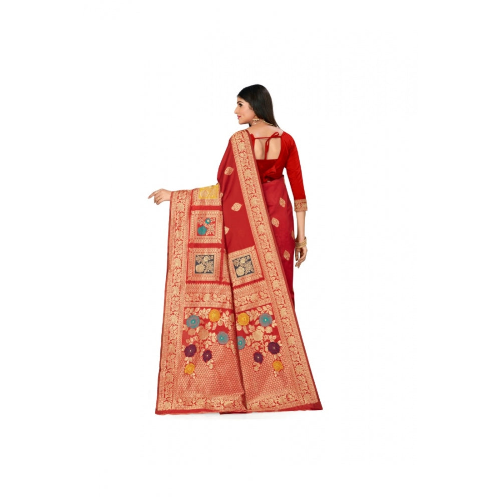 Versatile Banarasi Silk Designer Weaving Saree With Blouse Piece