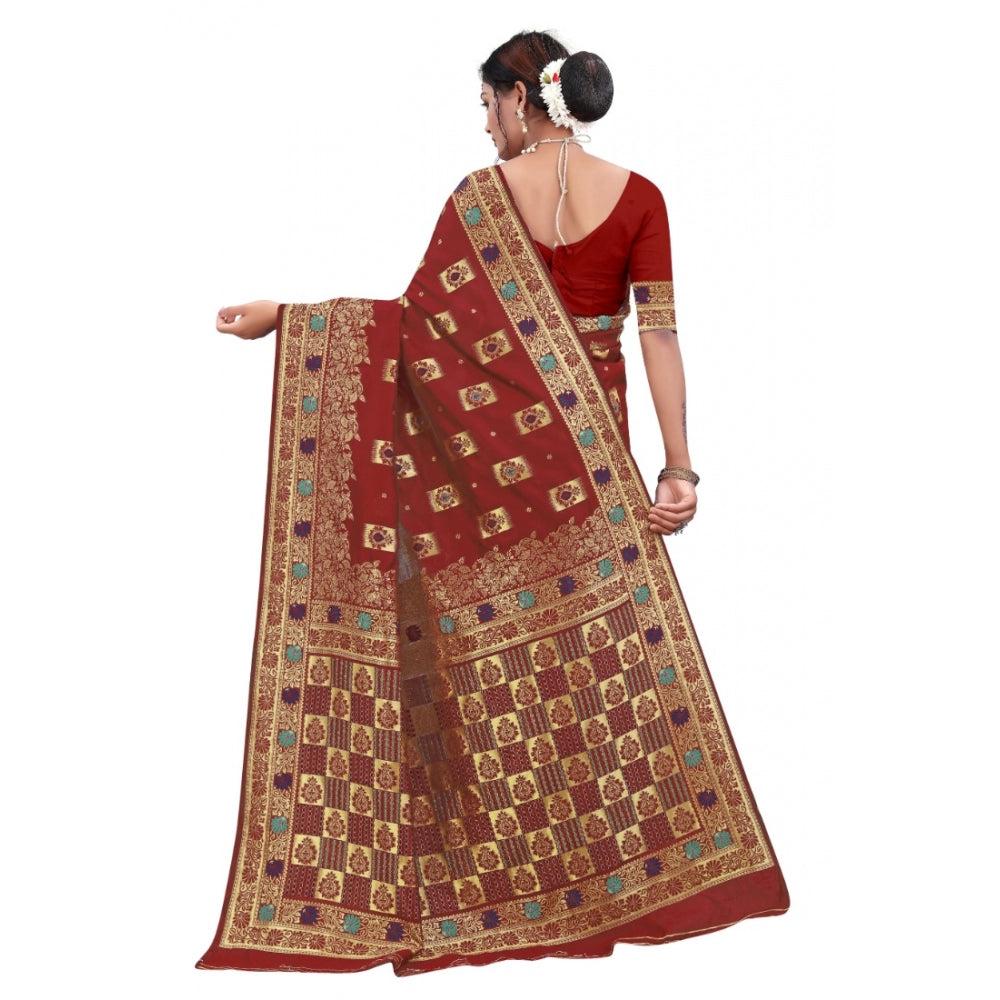 Fashionable Banarasi Silk Designer Weaving Saree With Blouse Piece