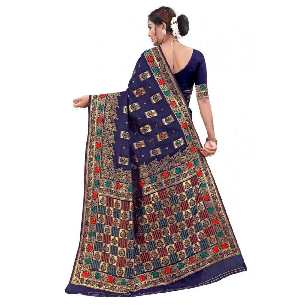 Sensational Banarasi Silk Designer Weaving Saree With Blouse Piece